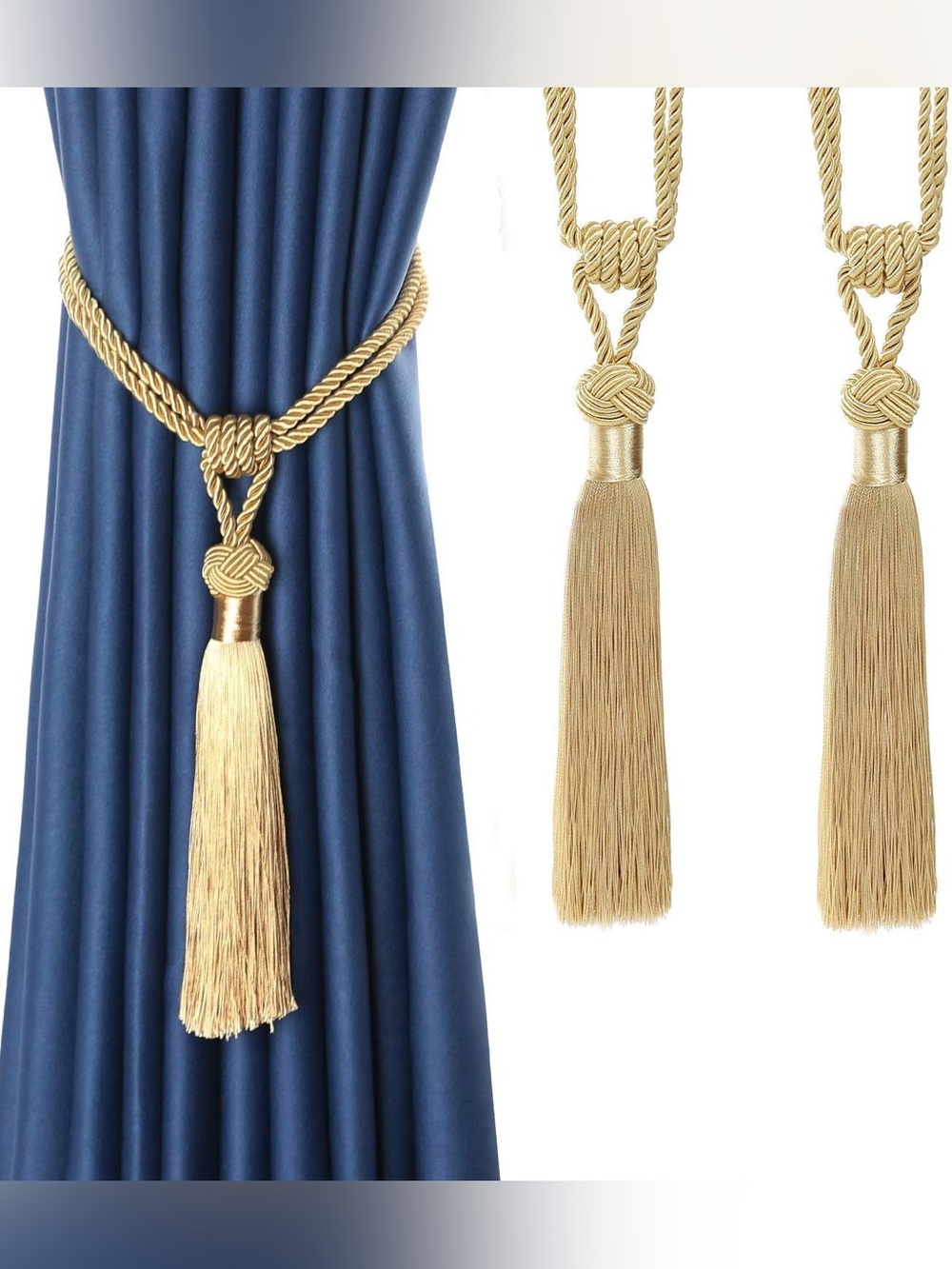 Pack of 2 Elegant Gold Tassels Curtain Tieback - Women Jewelry